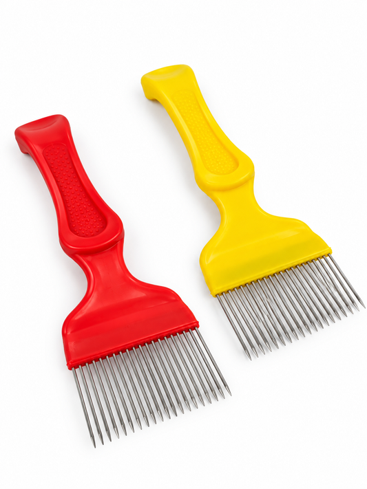 Uncapping Fork Straight Needle Colour Red and Yellow