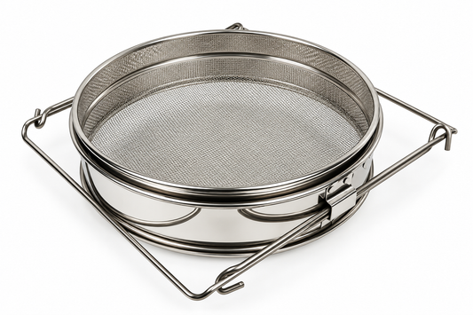 Food Grade Stainless Steel 304 Double Honey Filter 24cm Diameter