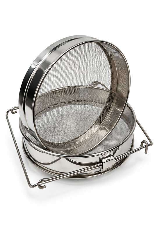 Food Grade Stainless Steel 304 Double Honey Filter 24cm Diameter