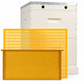 10 Frame Double Beehive – 22mm Timber, Plastic Frames black / yellow, Wax Dipped & Painted