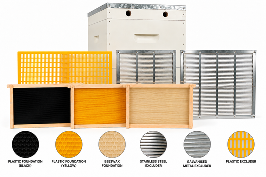 10 Frame Double Beehive – 22mm Timber, Plastic Foundation, Wax Dipped & Painted