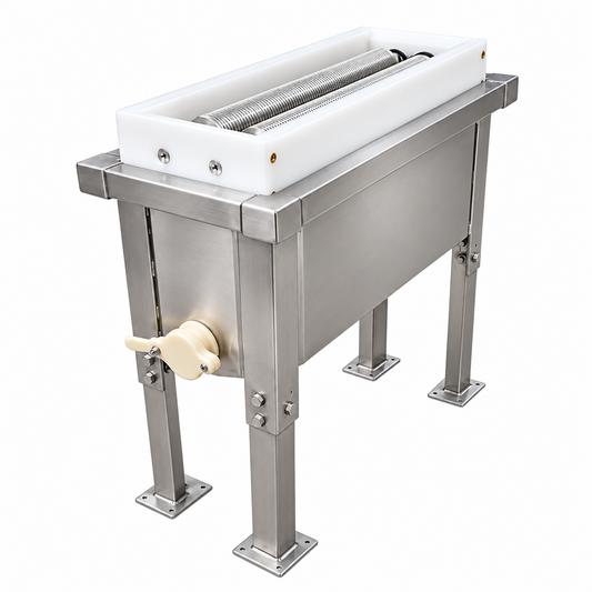 DRS Double Roller Slit  Manual Uncapper - Uncapper and Stainless Steel Stand