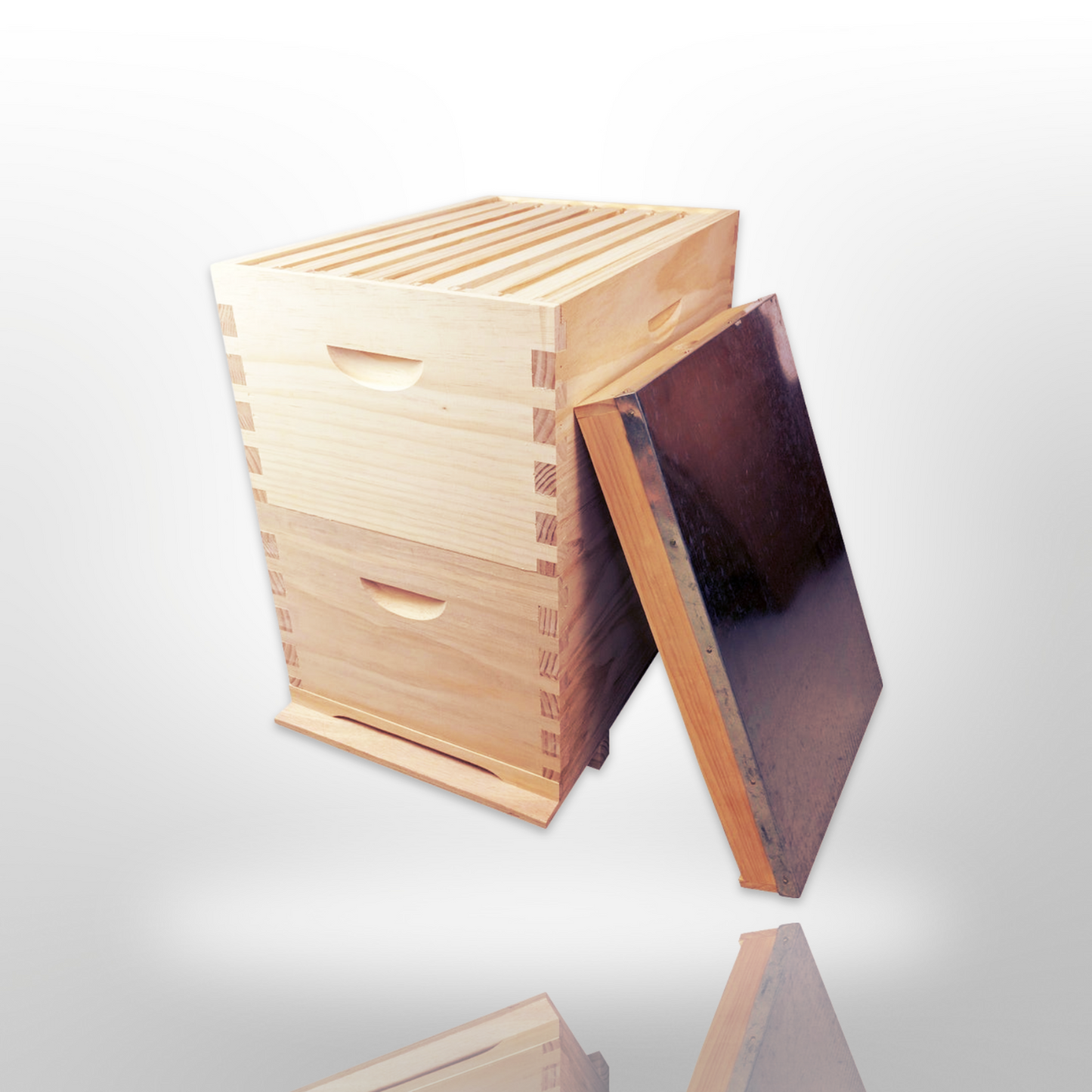 Double Beehive - Full Depth unassembled with 20 unassembled Frames