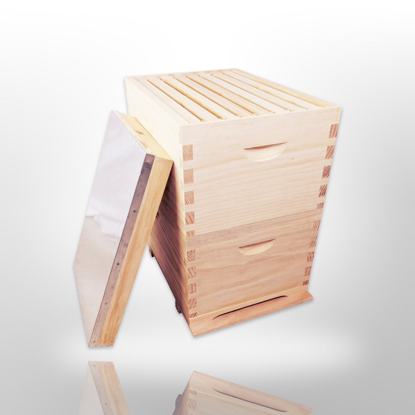 Double Beehive - Full Depth unassembled with 20 unassembled Frames