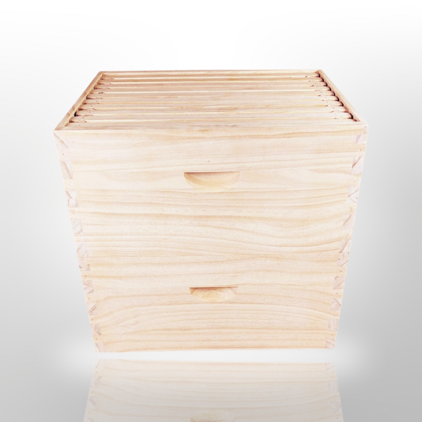 2 x 8 Frame Full Depth Super Boxes and 16 Assembled Wired Full Depth Frames